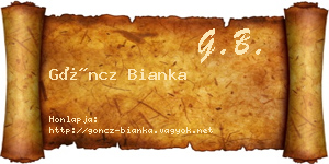 Göncz Bianka névjegykártya