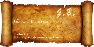 Göncz Bianka névjegykártya