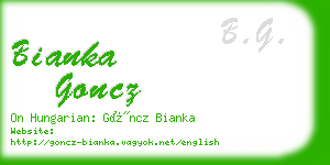 bianka goncz business card